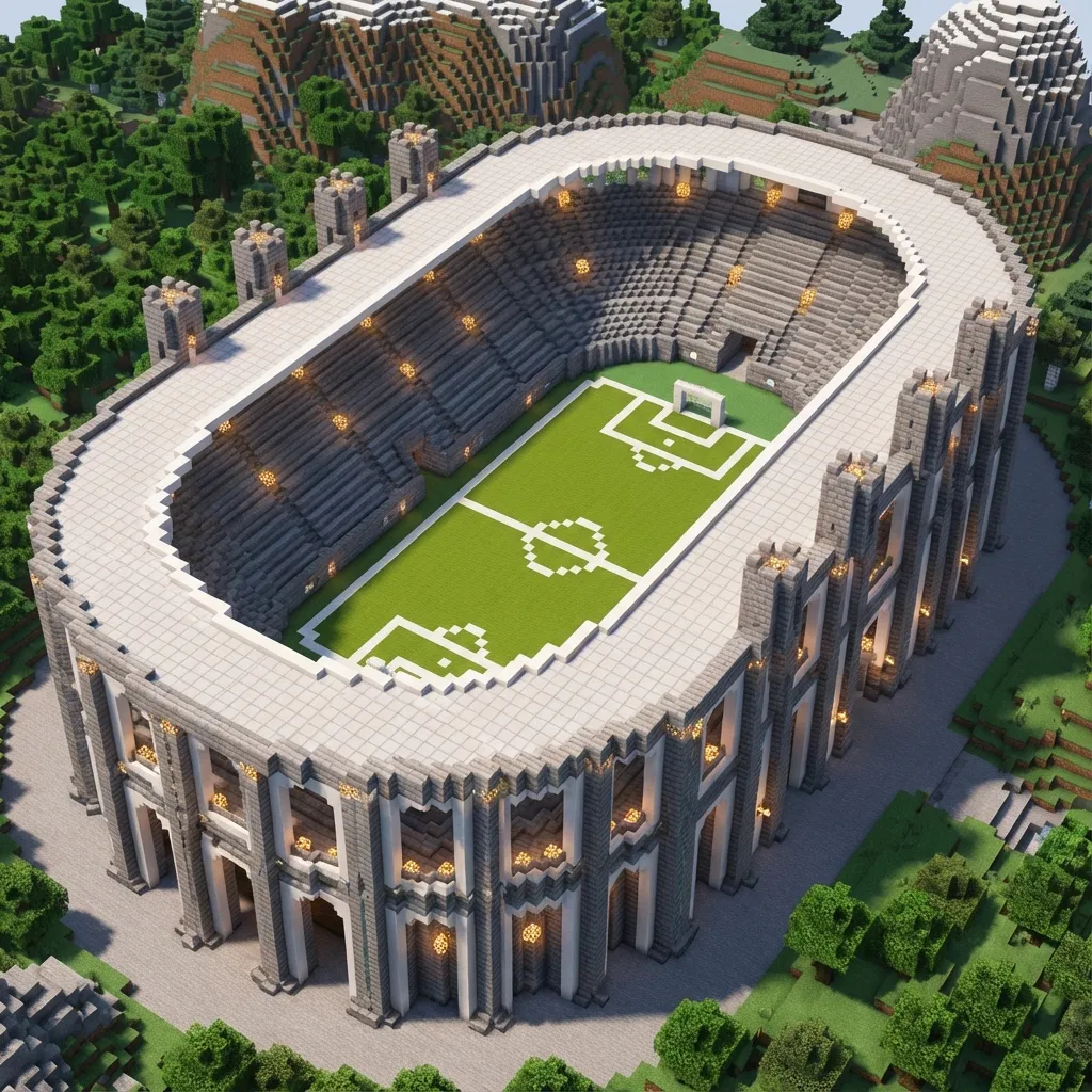 Minecraft oval arena stadium