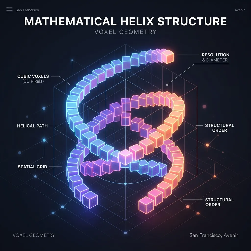 Mathematical visualization of Minecraft helixes